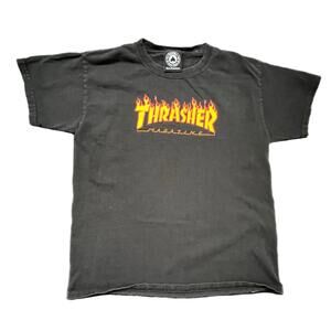 Thrasher Black Short Sleeve Tee - youth M